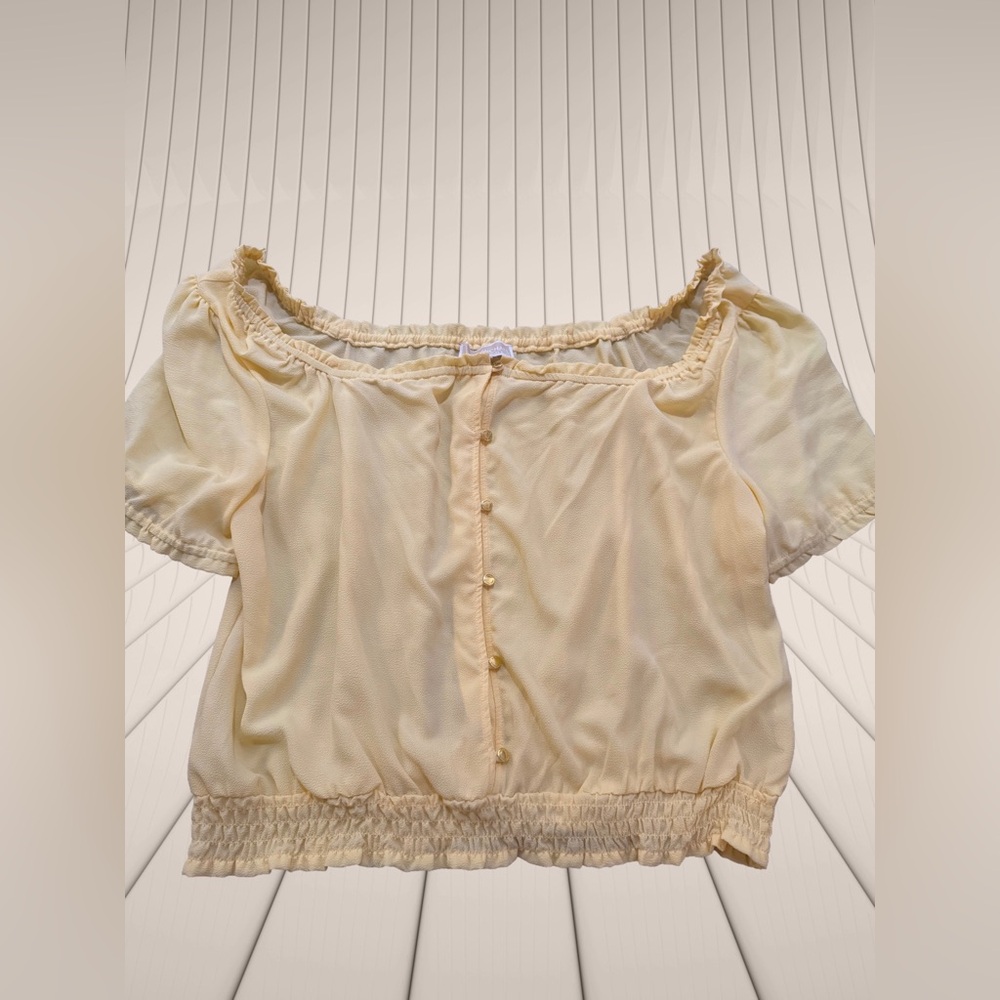 Pale yellow Off-Shoulder Blouse